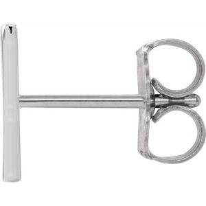 Platinum Single Initial V Earring