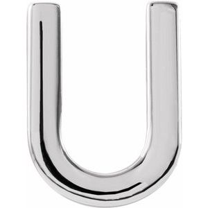 Sterling Silver Single Initial U Earring