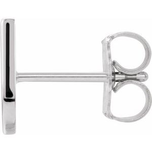 Platinum Single Initial U Earring