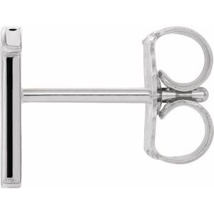 Platinum Single Initial T Earring