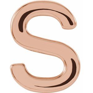 14K Rose Gold Single Initial S Earring