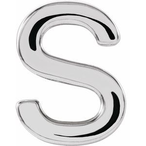 14K White Gold Single Initial S Earring