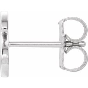 Platinum Single Initial S Earring