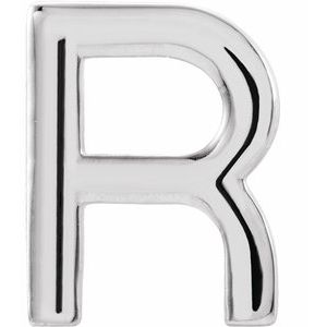 Sterling Silver Single Initial R Earring