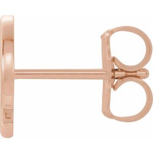 14K Rose Gold Single Initial Q Earring