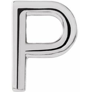 Sterling Silver Single Initial P Earring