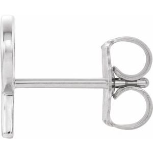 Platinum Single Initial P Earring