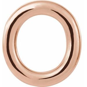 14K Rose Gold Single Initial O Earring