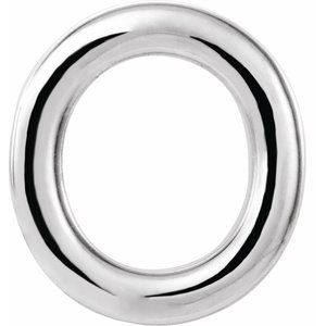 Platinum Single Initial O Earring