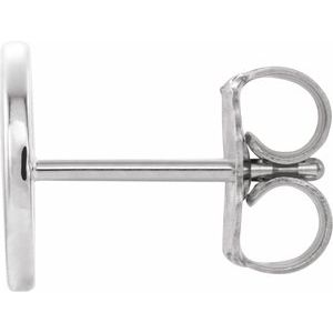 Platinum Single Initial O Earring