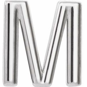 Platinum Single Initial M Earring