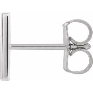 Platinum Single Initial M Earring