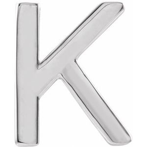 Sterling Silver Single Initial K Earring