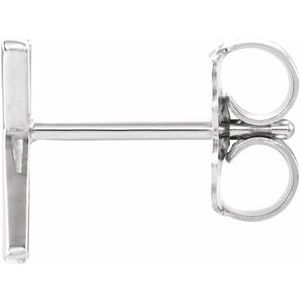 Platinum Single Initial K Earring