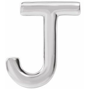 14K White Gold Single Initial J Earring