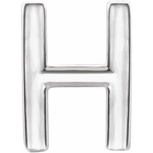 Sterling Silver Single Initial H Earring