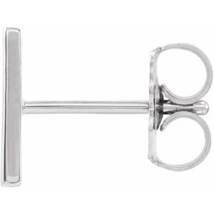 Platinum Single Initial H Earring