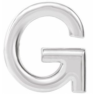14K White Gold Single Initial G Earring