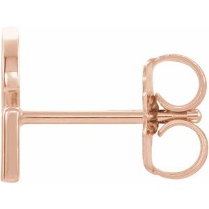 14K Rose Gold Single Initial G Earring
