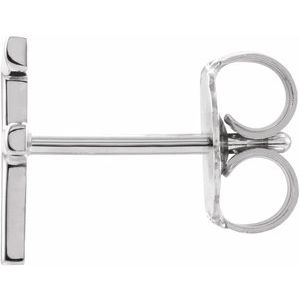 Platinum Single Initial F Earring
