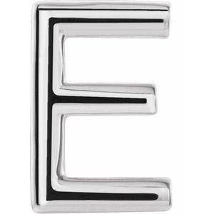 Sterling Silver Single Initial E Earring