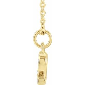 14K Yellow Gold Petite PavÃ©Â®.03 CTW Natural Diamond Numeral 2 16-18" Necklace