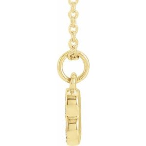 14K Yellow Gold Petite PavÃ©Â®.04 CTW Natural Diamond Numeral 3 16-18" Necklace