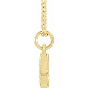 14K Yellow Gold Petite PavÃ©Â®.03 CTW Natural Diamond Numeral 4 16-18" Necklace
