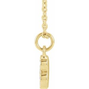 14K Yellow Gold Petite PavÃ©Â®.05 CTW Natural Diamond Numeral 8 16-18" Necklace