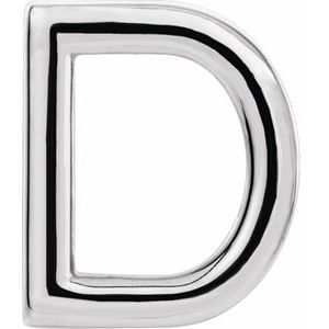 Sterling Silver Single Initial D Earring