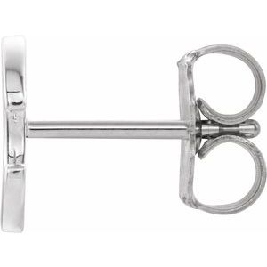 Sterling Silver Single Initial C Earring