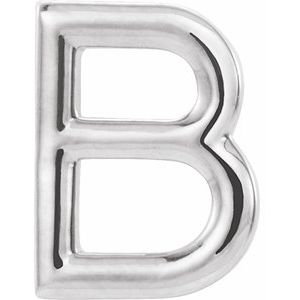 Platinum Single Initial B Earring