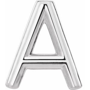 Platinum Single Initial A Earring