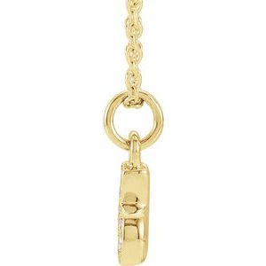 14K Yellow Gold Petite PavÃ©Â®.04 CTW Natural Diamond Numeral 6 16-18" Necklace