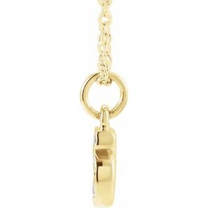 14K Yellow Gold Petite PavÃ©Â®.04 CTW Natural Diamond Numeral 5 16-18" Necklace