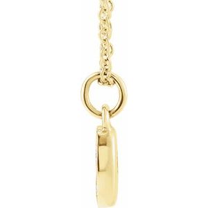 14K Yellow Gold Petite PavÃ©Â®.04 CTW Natural Diamond Numeral 0 16-18" Necklace