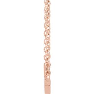 14K Rose Gold 12x5.9 mm Sideways Cross 16-18" Necklace