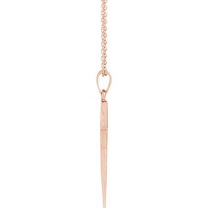 14K Rose Gold Cross 18" Necklace