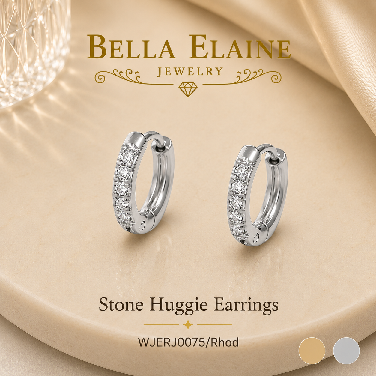Stone Huggie Earrings