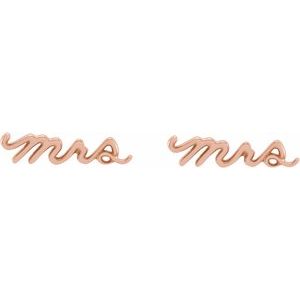 14K Rose Gold Mrs Earrings