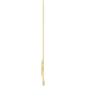 14K Rose Gold .015 CT Natural Diamond Rosary Cross 18" Necklace