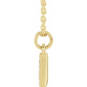 14K Yellow Gold .05 CTW Natural Diamond Petite Initial A 16-18" Necklace