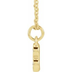14K Yellow Gold .05 CTW Natural Diamond Petite Initial B 16-18" Necklace
