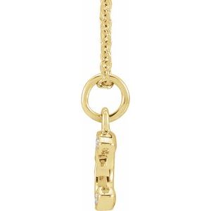 14K Yellow Gold .04 CTW Natural Diamond Petite Initial C 16-18" Necklace