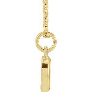 14K Yellow Gold .05 CTW Natural Diamond Petite Initial D 16-18" Necklace