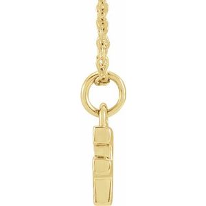 14K Yellow Gold .04 CTW Natural Diamond Petite Initial F 16-18" Necklace