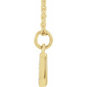 14K Yellow Gold .025 CTW Natural Diamond Petite Initial J 16-18" Necklace