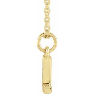 14K Yellow Gold .03 CTW Natural Diamond Petite Initial L 16-18" Necklace