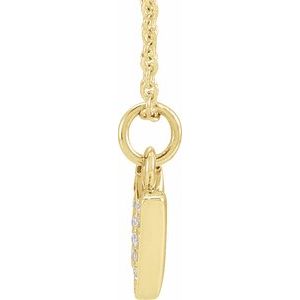 14K Yellow Gold .05 CTW Natural Diamond Petite Initial N 16-18" Necklace