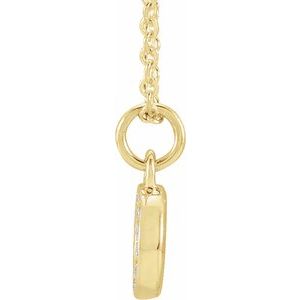 14K Yellow Gold .05 CTW Natural Diamond Petite Initial O 16-18" Necklace